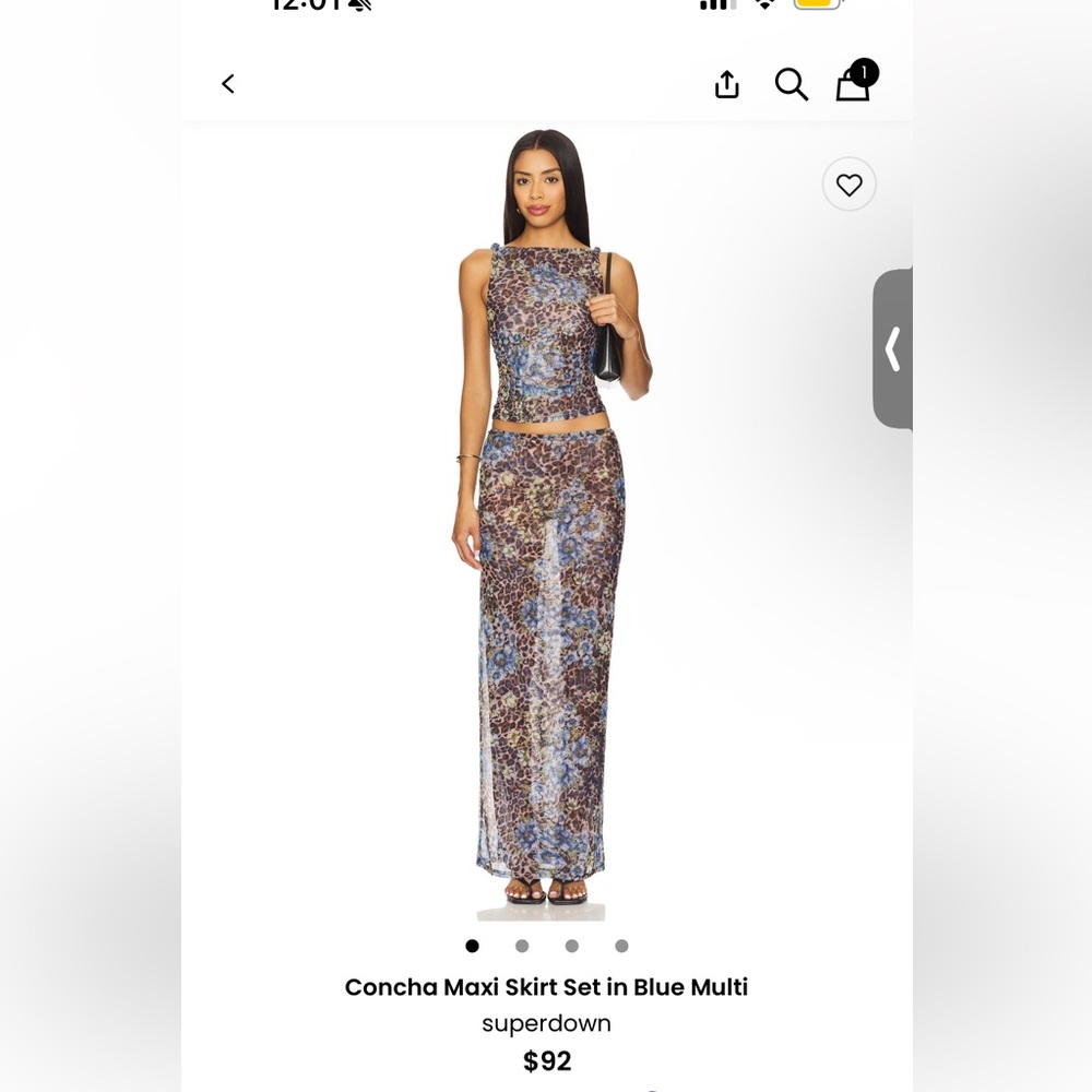 REVOLVE Blue Brown Maxi Pencil Skirt Set